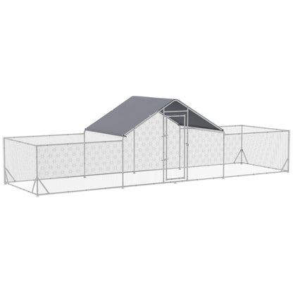 Large Chicken Run Outdoor for 12-14 Chickens, Walk In Metal Chicken Coop with Cover for Backyard Farm, 23' x 6.6' x 6.4' Chicken Coops Multi Colour  at Gallery Canada