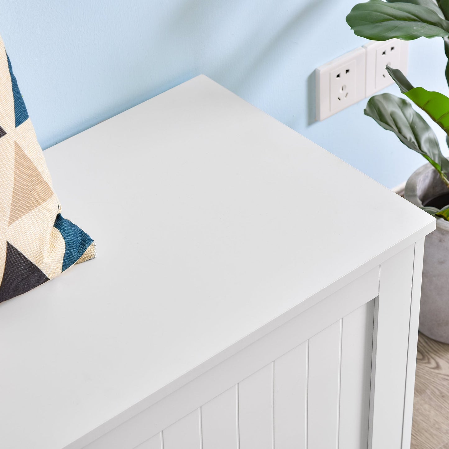 Large Storage Box Toy Chest Cabinet Container with Lid and 2 Safety Hinges, White Storage Cabinets   at Gallery Canada