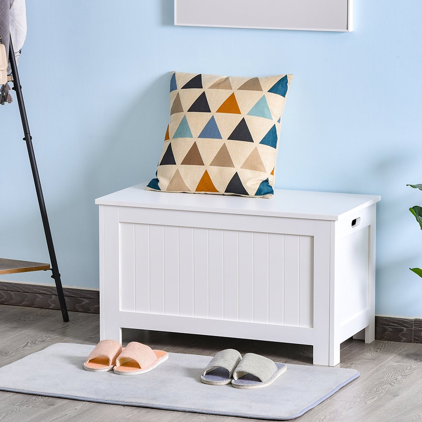 Large Storage Box Toy Chest Cabinet Container with Lid and 2 Safety Hinges, White Storage Cabinets   at Gallery Canada