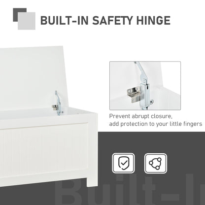 Large Storage Box Toy Chest Cabinet Container with Lid and 2 Safety Hinges, White Storage Cabinets   at Gallery Canada