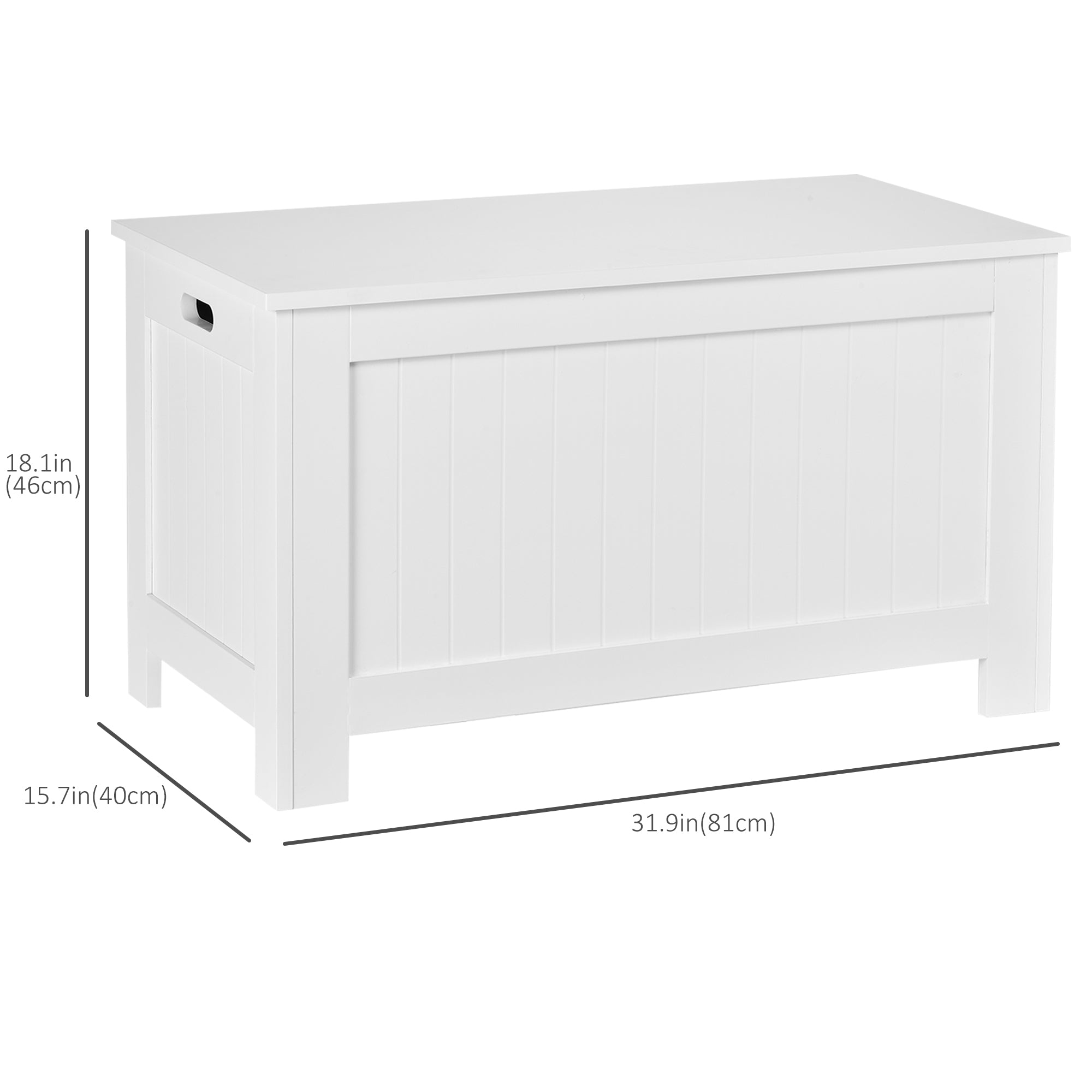 Large Storage Box Toy Chest Cabinet Container with Lid and 2 Safety Hinges, White Storage Cabinets   at Gallery Canada