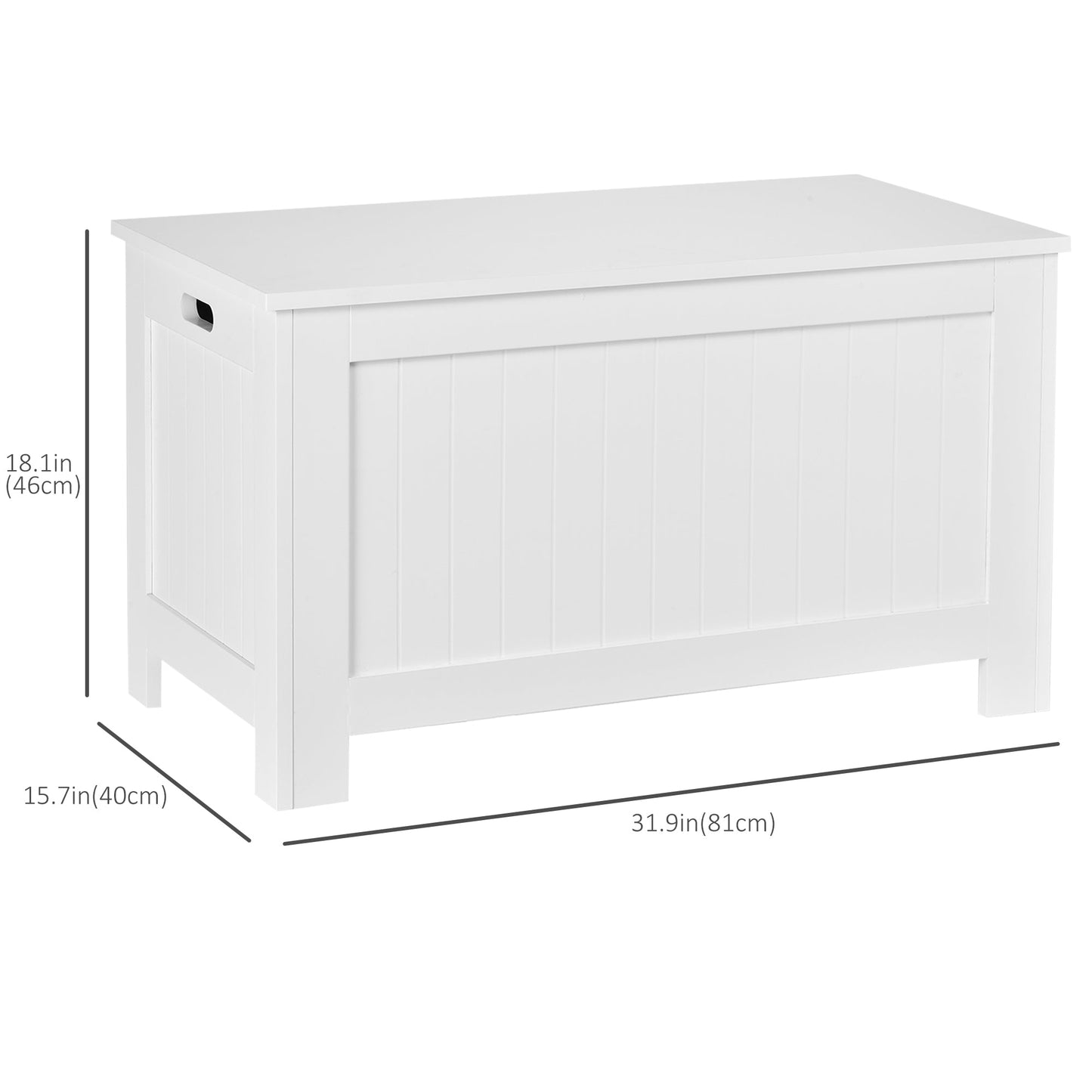 Large Storage Box Toy Chest Cabinet Container with Lid and 2 Safety Hinges, White Storage Cabinets   at Gallery Canada