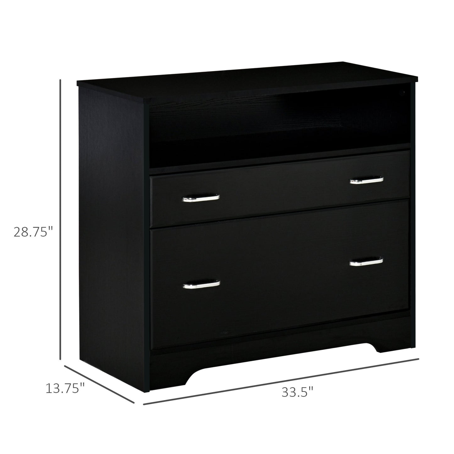 Lateral File Cabinet with 2 Drawers, Filing Cabinet for Hanging Letter Sized Files, Office Printer Stand, Black Office Cabinets & Cupboards   at Gallery Canada