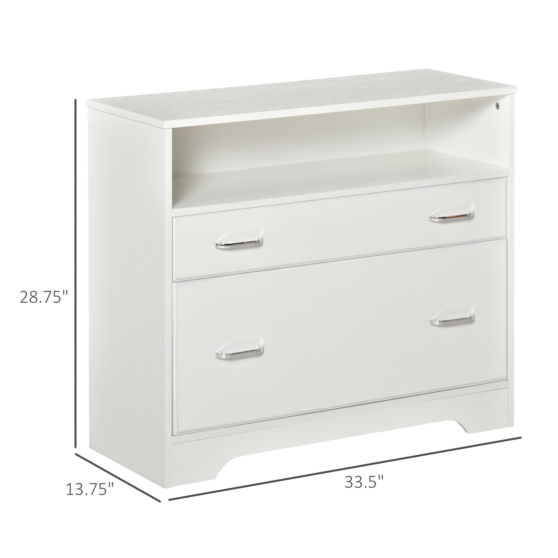 Lateral Filing Cabinet with 2 Drawers, File Cabinet for Hanging Letter Sized Files, Office Printer Stand, White Office Cabinets & Cupboards   at Gallery Canada