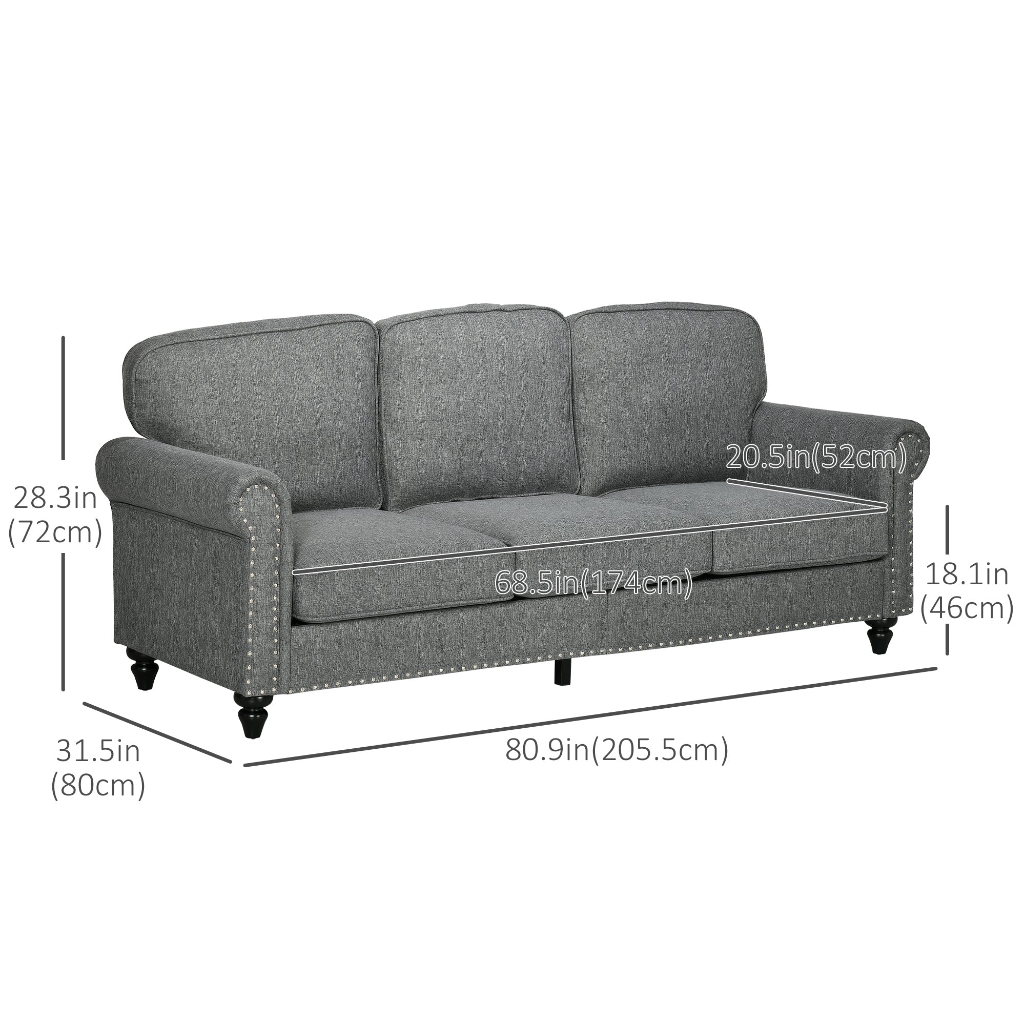 3-Seater Sofa Couch, 81