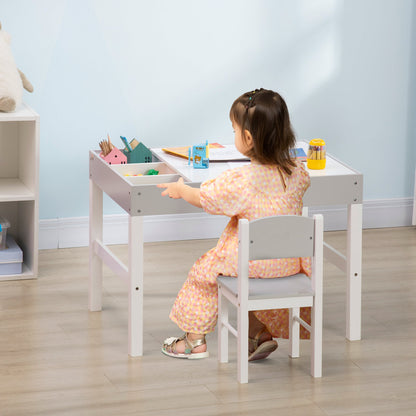 Multi-Use Kids Lego Table & Chair Set with Storage for Activities, Grey Kids Table Sets   at Gallery Canada