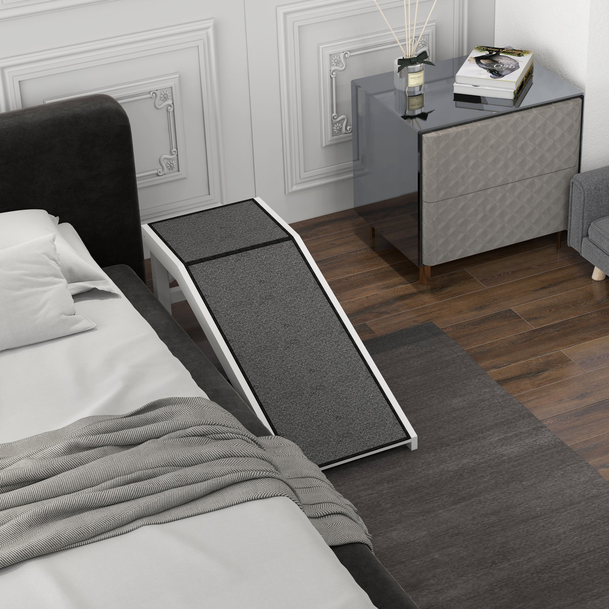 Pet Ramp, Bed Steps for Dogs Cats with Non-slip Carpet, 49