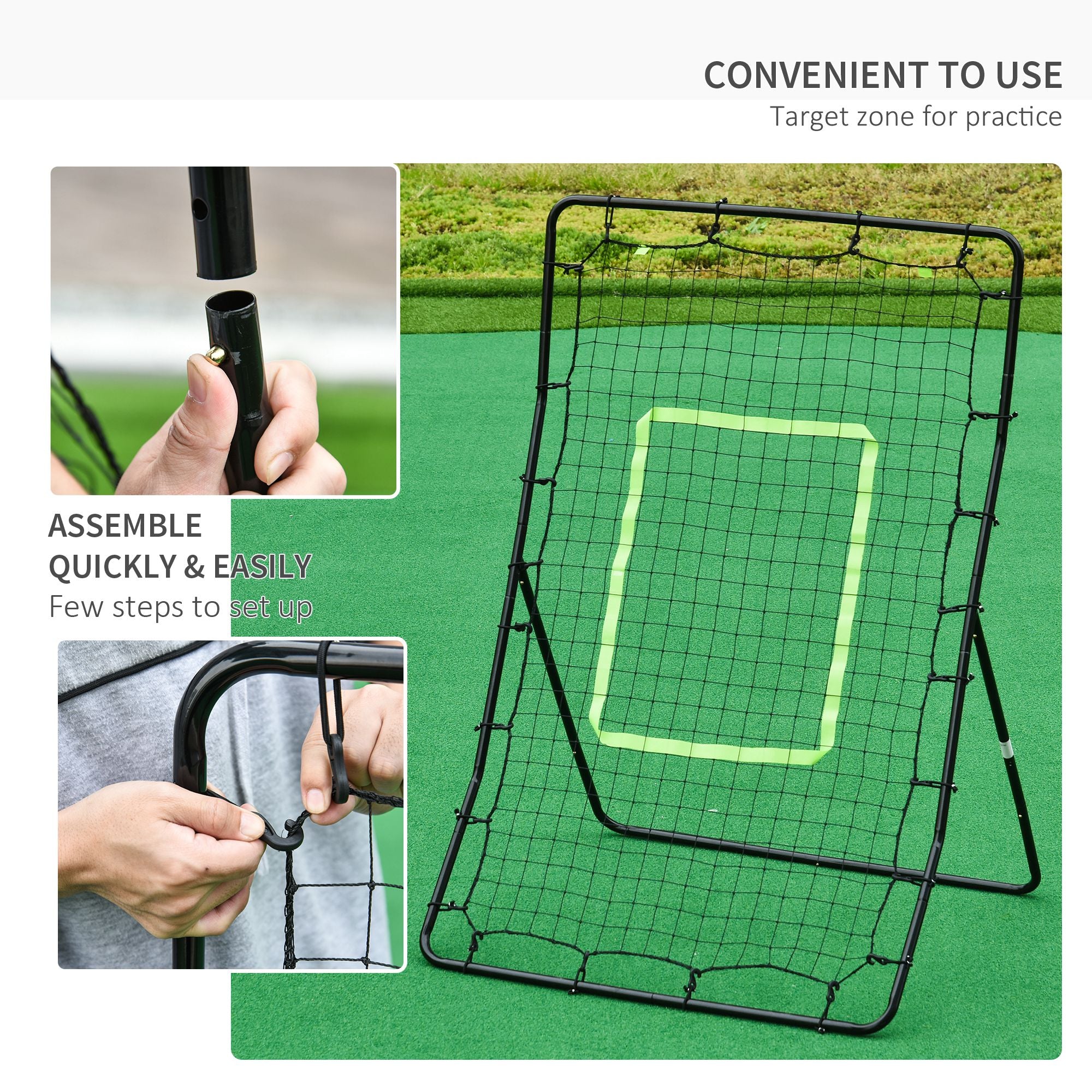 4 x 5.7ft Volleyball Rebounder Net with Strike Zone, Adjustable Baseball Lacrosse Training Net for Pitching and Fielding Baseball at Gallery Canada