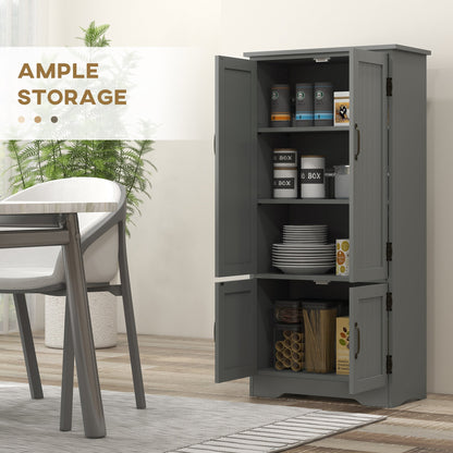 4-Door Storage Cabinet Multi-Storey Large Space Pantry with Adjustable Shelves Grey Kitchen Pantry Cabinets   at Gallery Canada