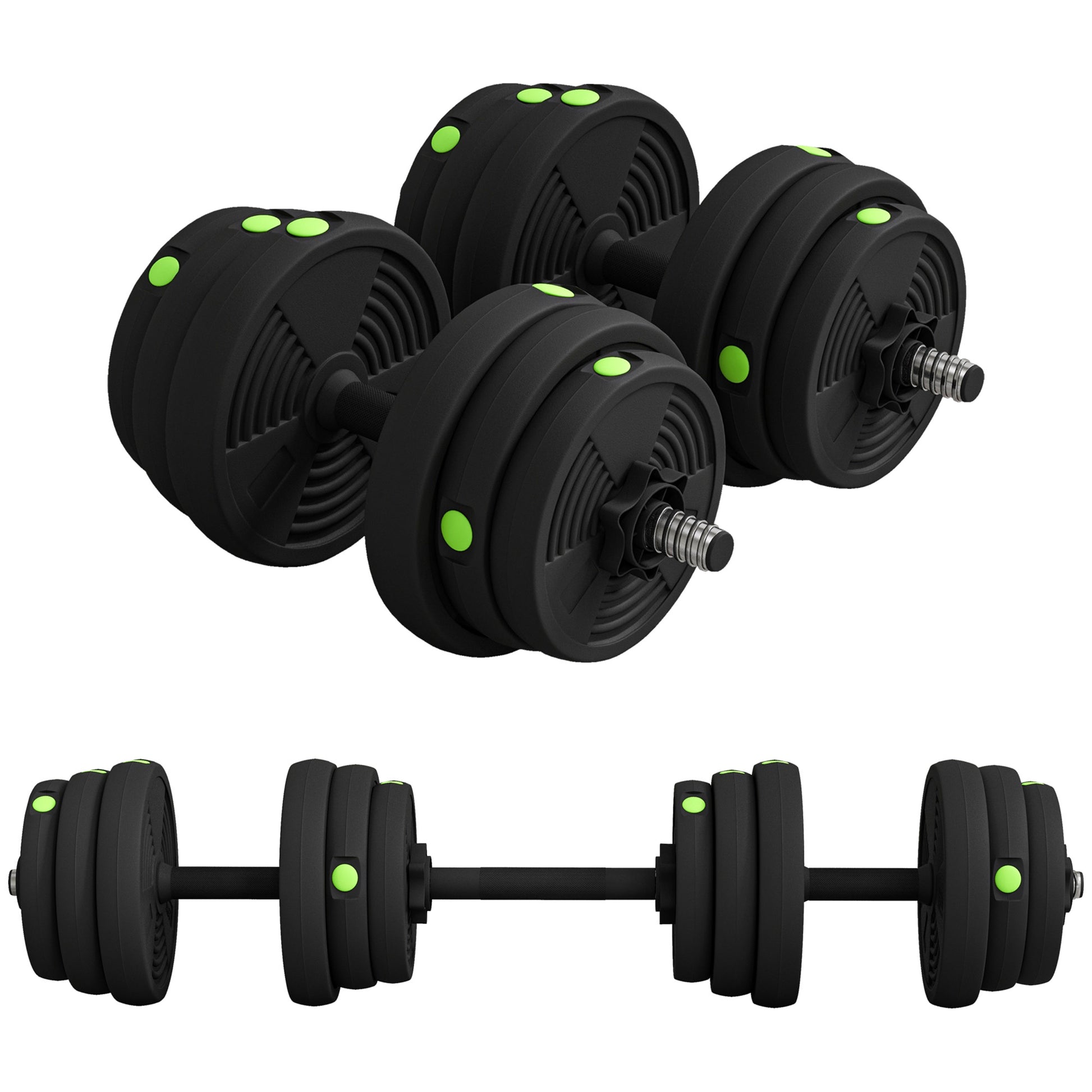 55LBS 2-in-1 Adjustable Barbell &; Dumbbells Set, Weights Set with Non-slip Handles for Men and Women Home Gym Training Dumbbells & Barbells   at Gallery Canada