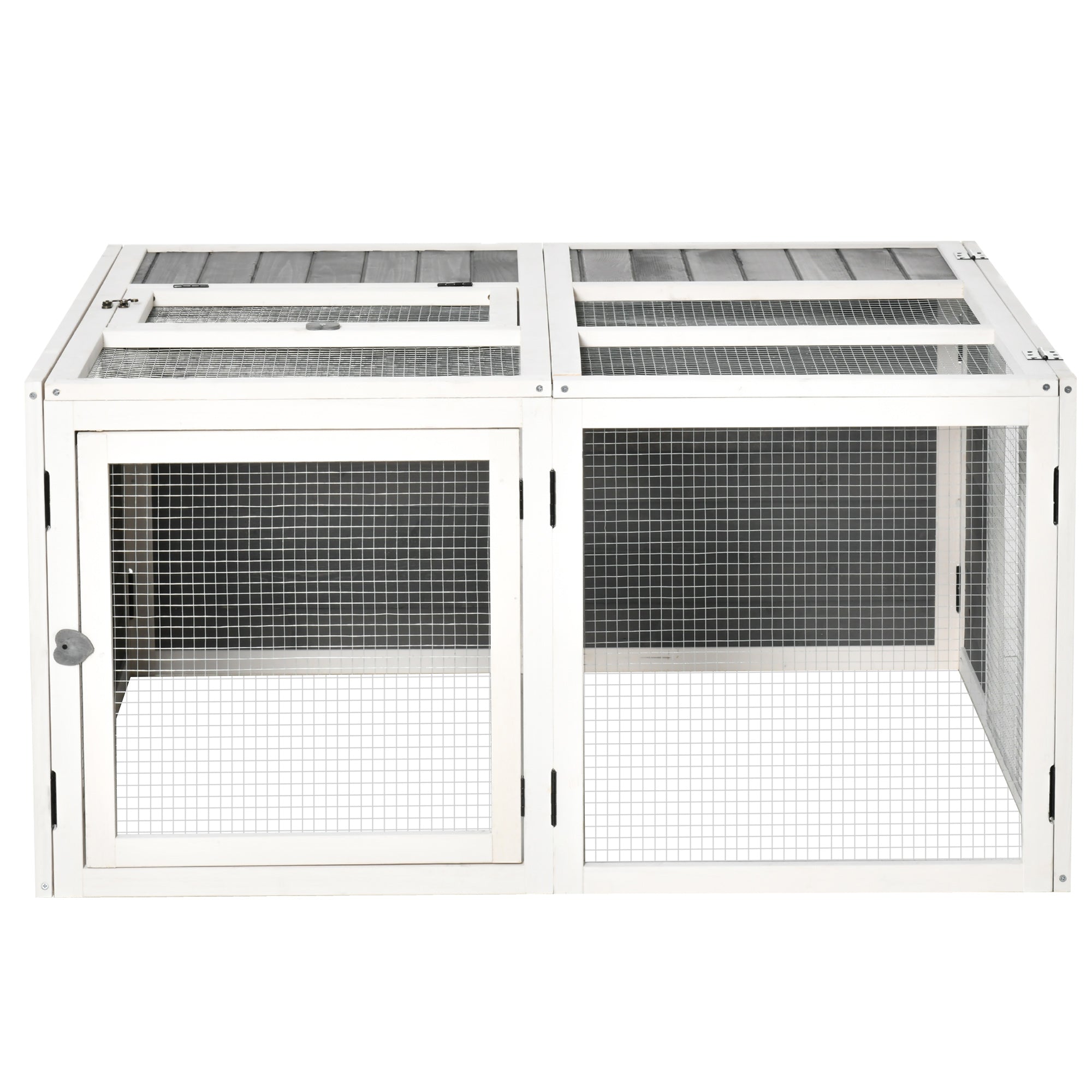 Rabbit Hutch with Openable Foldable Top, Door, for 1-4 Rabbits, for Outdoor, Backyard, Garden, Grey Rabbit Hutch at Gallery Canada