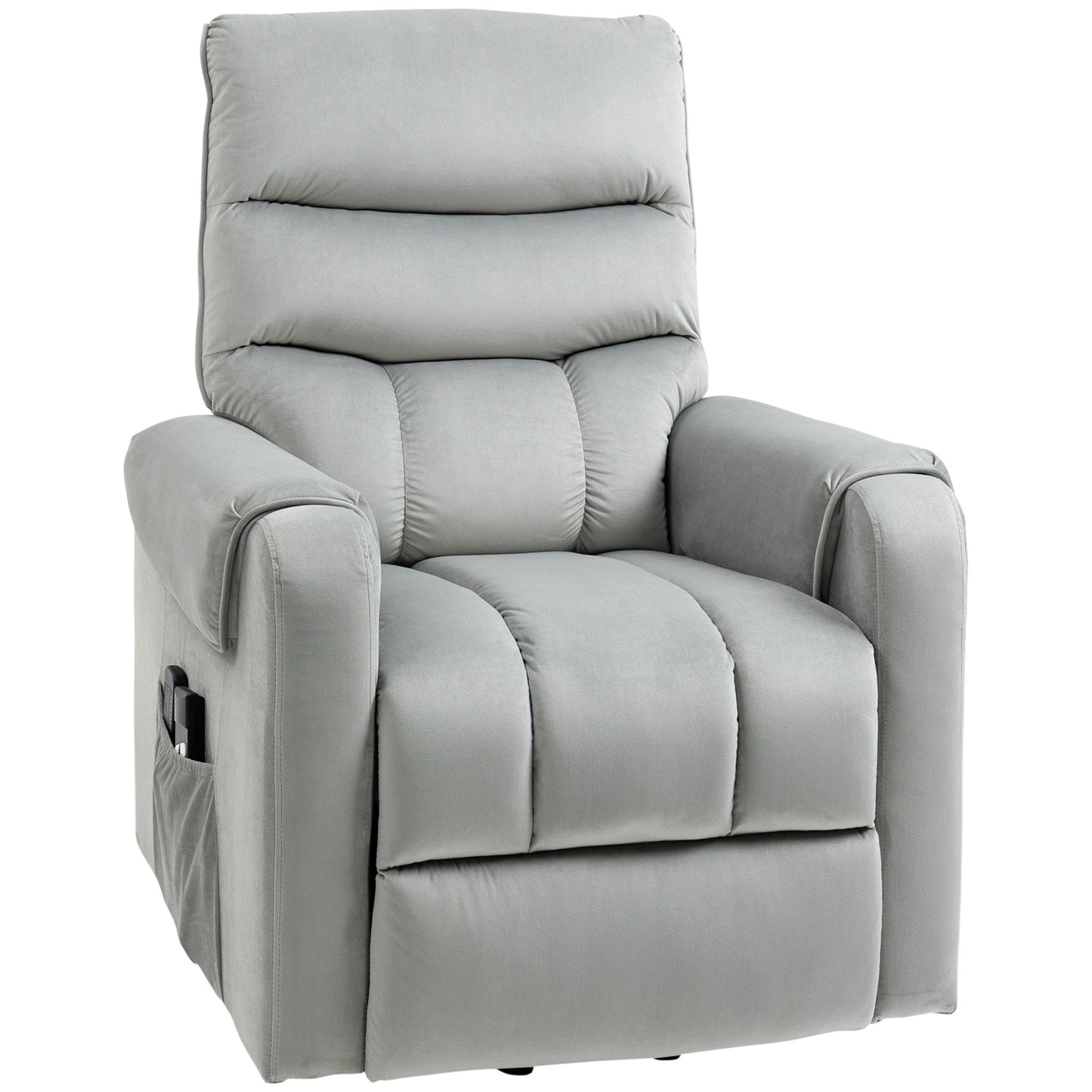 Lift Chair for Elderly, Massage Recliner Chair with 8 Vibration Points, Footrest, Remote Control, Side Pockets, Grey Electric Power Lift Chairs Grey  at Gallery Canada