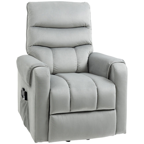 Lift Chair for Elderly, Massage Recliner Chair with 8 Vibration Points, Footrest, Remote Control, Side Pockets, Grey