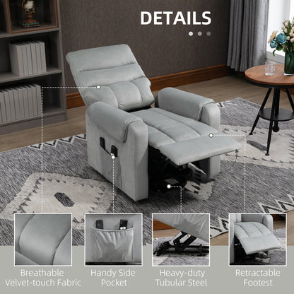 Lift Chair for Elderly, Massage Recliner Chair with 8 Vibration Points, Footrest, Remote Control, Side Pockets, Grey Electric Power Lift Chairs   at Gallery Canada