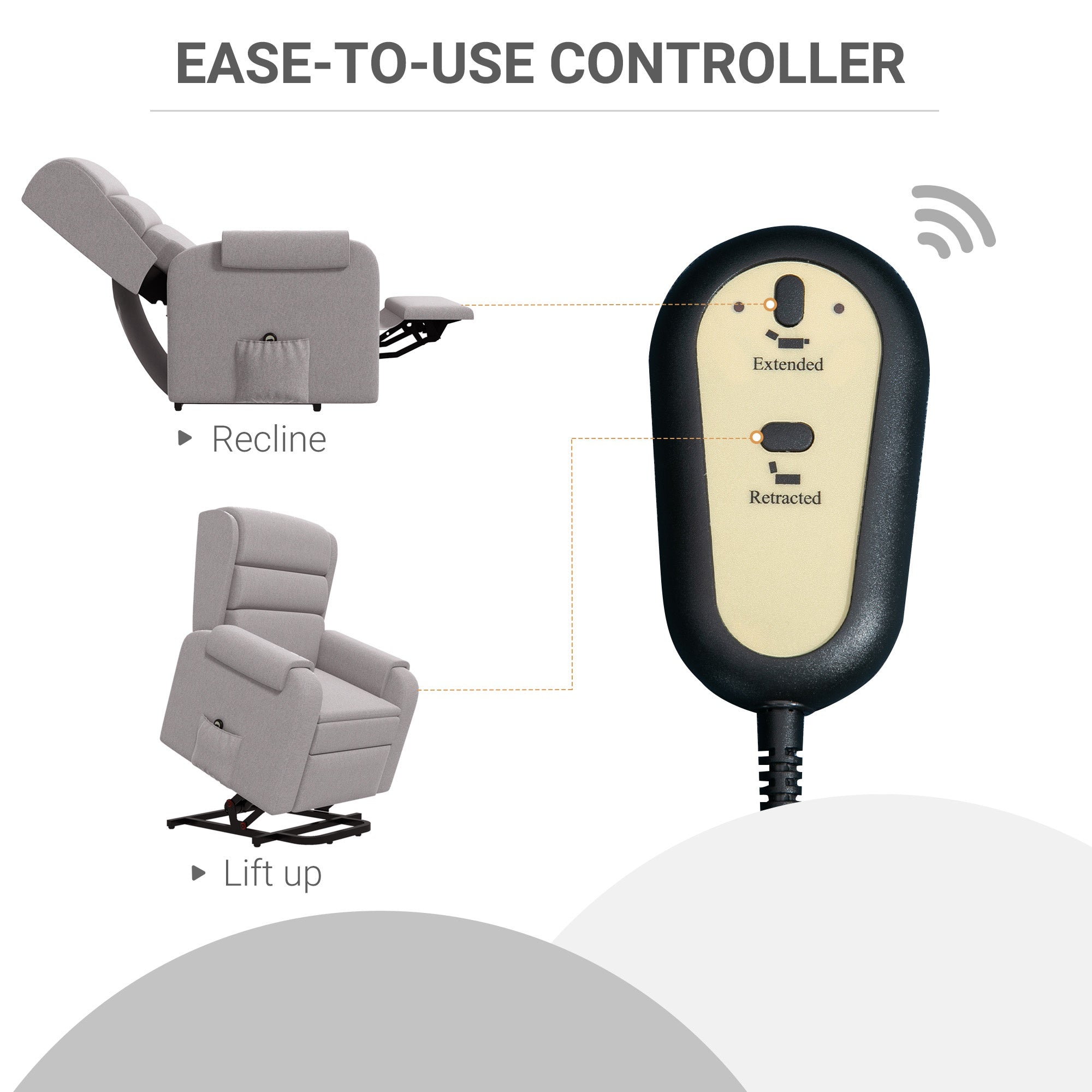 Lift Chair for Elderly, Power Chair Recliner with Footrest, Remote Control, Side Pockets for Living Room, Brown Electric Power Lift Chairs   at Gallery Canada