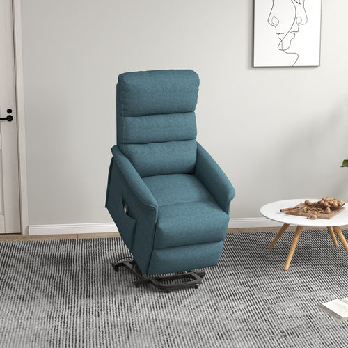 Lift Chair for Elderly, Power Chair Recliner with Remote Control, Side Pockets for Living Room, Blue