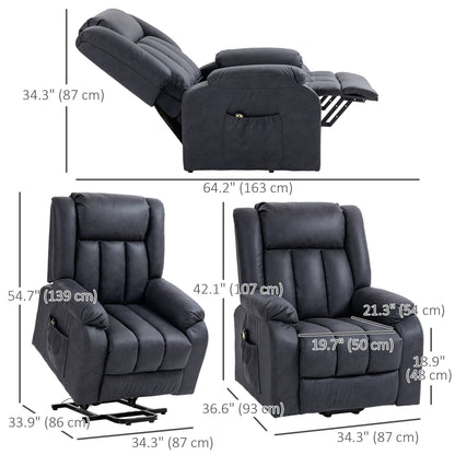 Lift Chair for Seniors, Microfibre Upholstered Electric Recliner Chair with Remote, Quick Assembly, Charcoal Grey Electric Power Lift Chairs   at Gallery Canada