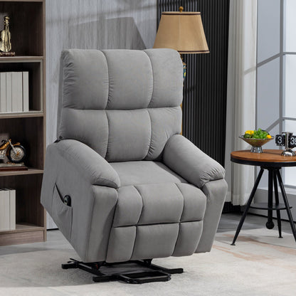 Lift Chair for Seniors, Microfibre Upholstered Electric Recliner Chair with Remote, Quick Assembly, Grey Electric Power Lift Chairs   at Gallery Canada