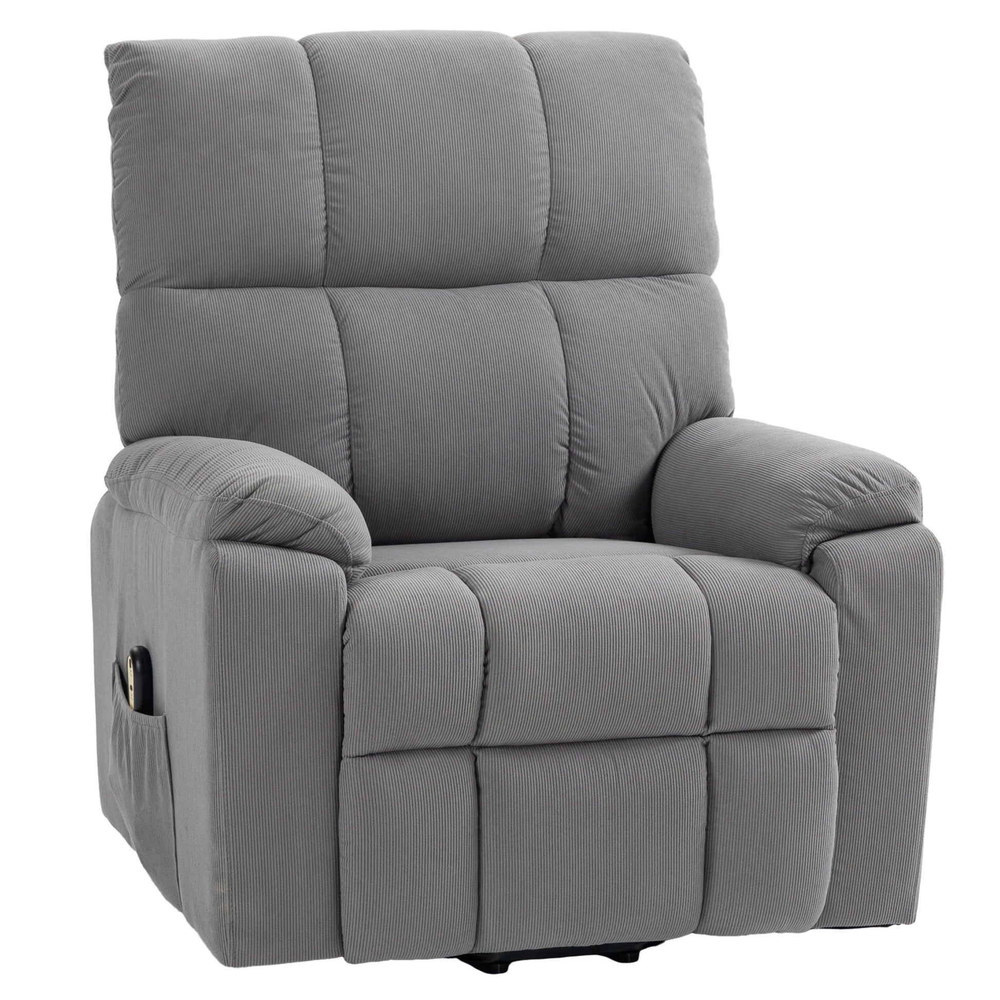 Lift Chair for Seniors, Microfibre Upholstered Electric Recliner Chair with Remote, Quick Assembly, Grey Electric Power Lift Chairs Grey  at Gallery Canada