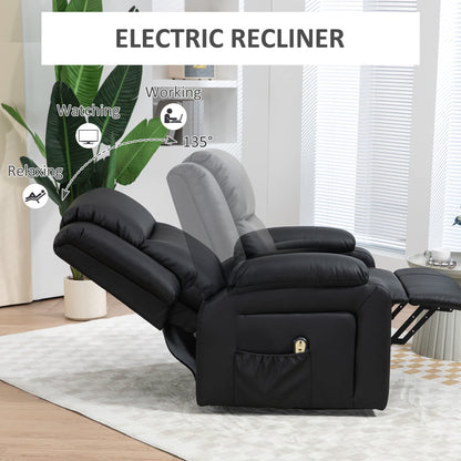 Lift Chair for Seniors, PU Leather Upholstered Electric Recliner Chair with Remote, Side Pockets, Quick Assembly, Black Sofas & Reclining Chairs   at Gallery Canada