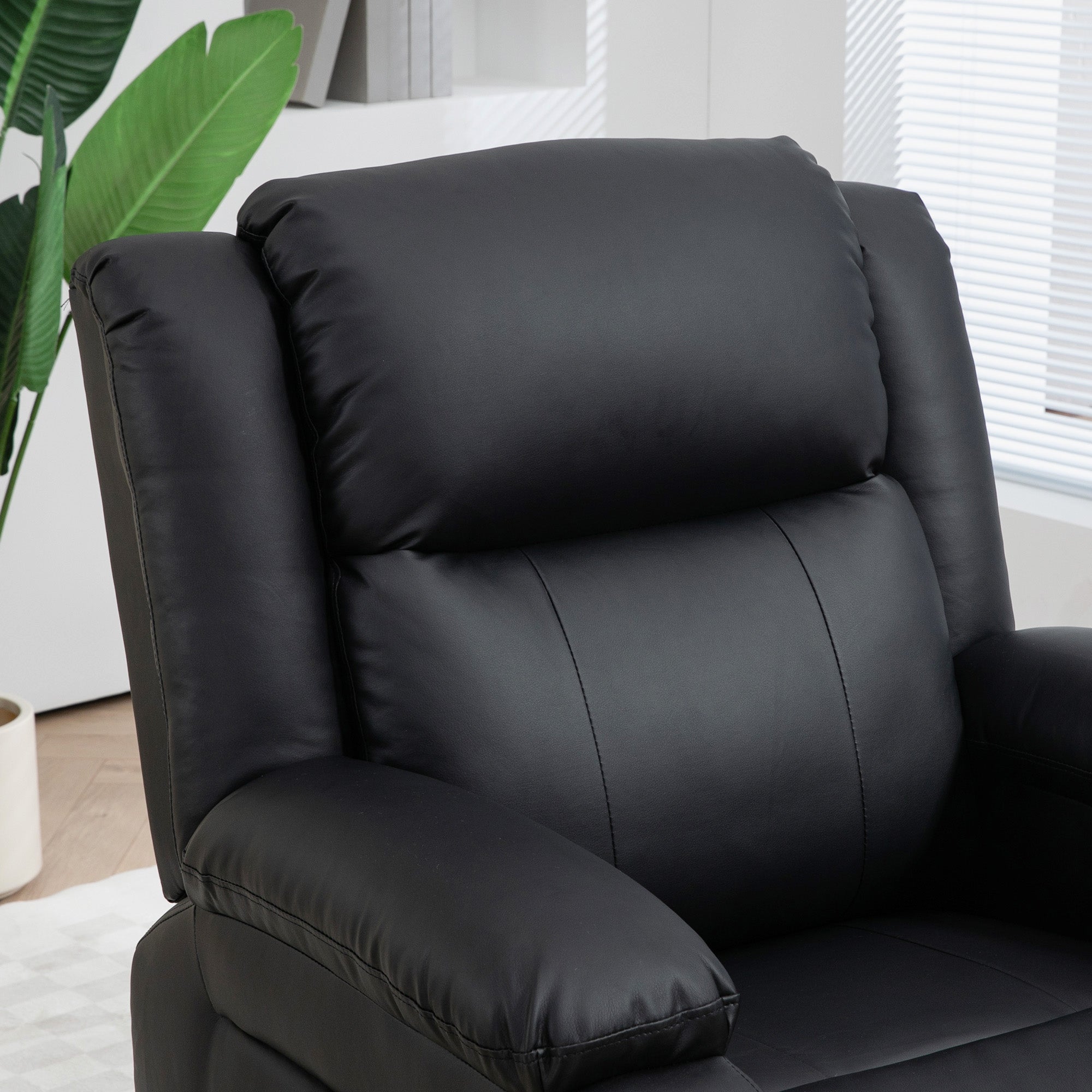 Lift Chair for Seniors, PU Leather Upholstered Electric Recliner Chair with Remote, Side Pockets, Quick Assembly, Black Sofas & Reclining Chairs   at Gallery Canada