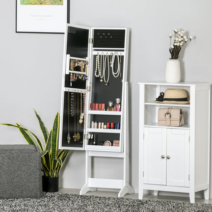 LED Lighted Mirrored Jewelry Armoire Organizer, Adjustable, Free Standing, Warm White Jewelry Armoire & Jewellery Mirror Cabinets   at Gallery Canada