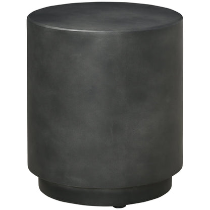 Lightweight Concrete Finish Accent Table, Round Side Table with 4 Adjustable Feet for Indoor, Outdoor, Charcoal Grey Side Tables Charcaol Grey  at Gallery Canada