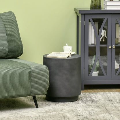 Lightweight Concrete Finish Accent Table, Round Side Table with 4 Adjustable Feet for Indoor, Outdoor, Charcoal Grey Side Tables   at Gallery Canada