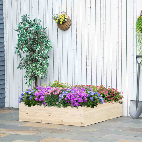 46'' x 46'' Raised Garden Bed Elevated Wooden Planter Box Outdoor for Backyard, Patio to Grow Vegetables, Herbs, and Flowers