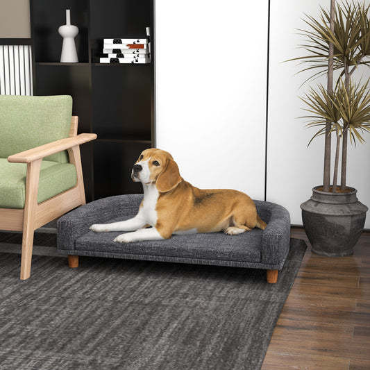 Dog Sofa for Large Dogs with Washable Cover, Anti-slip Foot Pads, Dark Grey Dog Sofas   at Gallery Canada