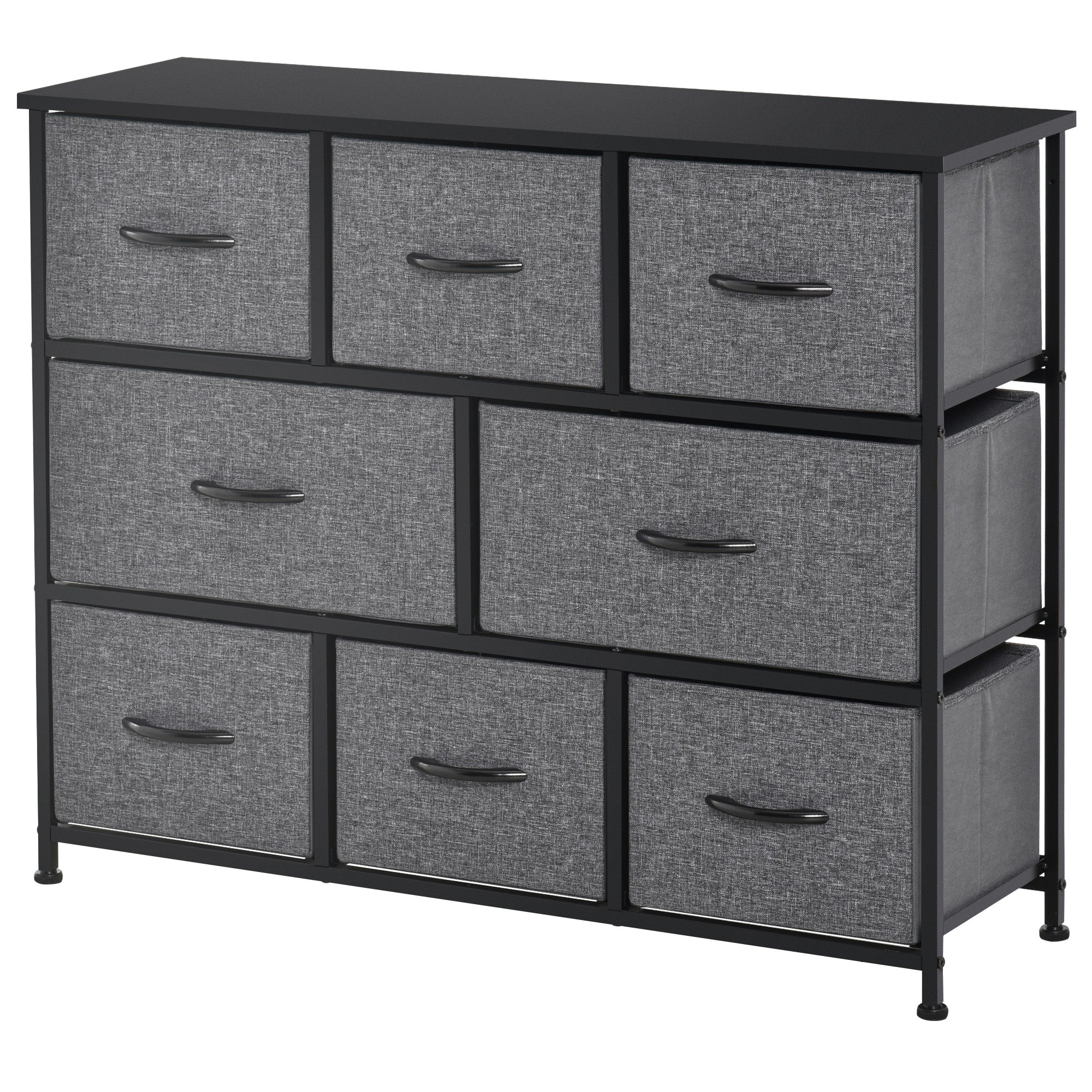 8-Bin Dresser Storage Tower Cabinet Organizer Unit, Easy Pull Fabric Bins with Metal Frame for Living Room Storage Cabinets Black  at Gallery Canada