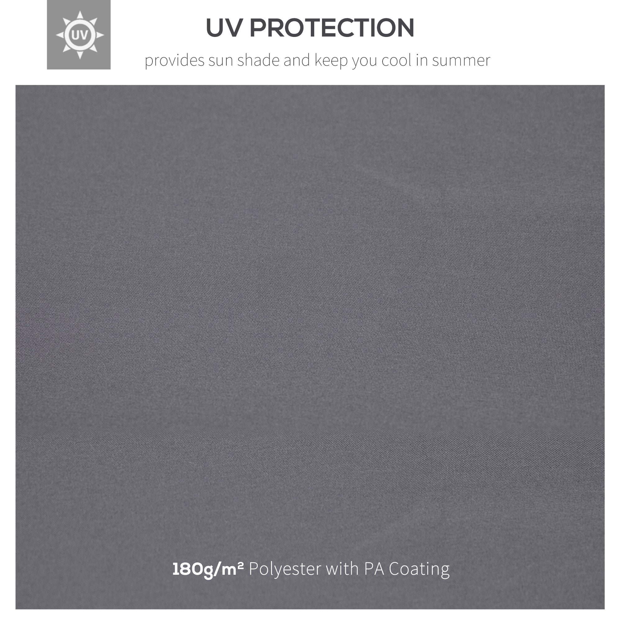 9.8' x 9.8' Square 2-Tier Gazebo Canopy Replacement Top Cover Outdoor Garden Sun Shade, Dark Grey Gazebo Canopy Replacement   at Gallery Canada