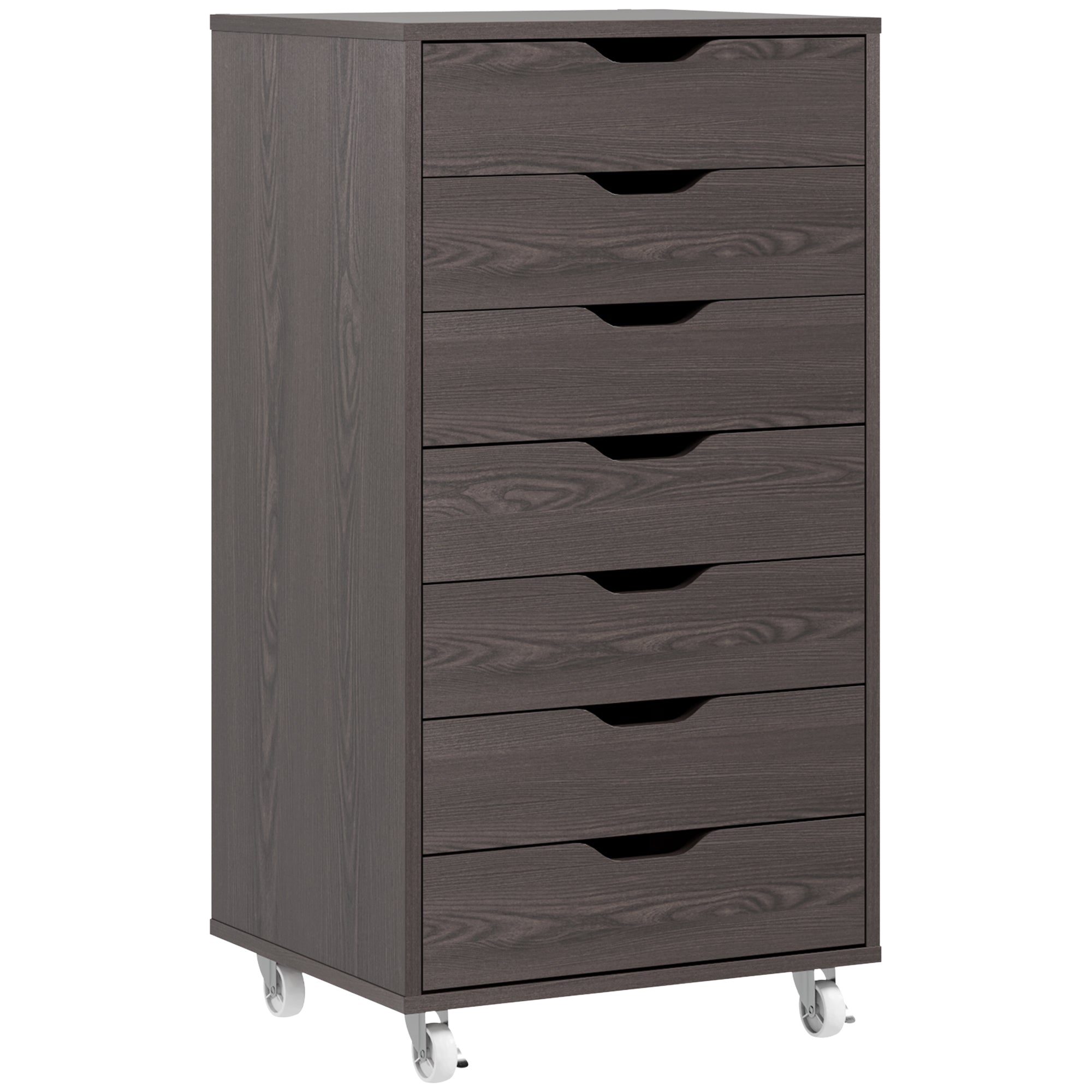 7-drawer Vertical File Cabinet for Home Office, Storage Cabinet with Wheels, 18.7