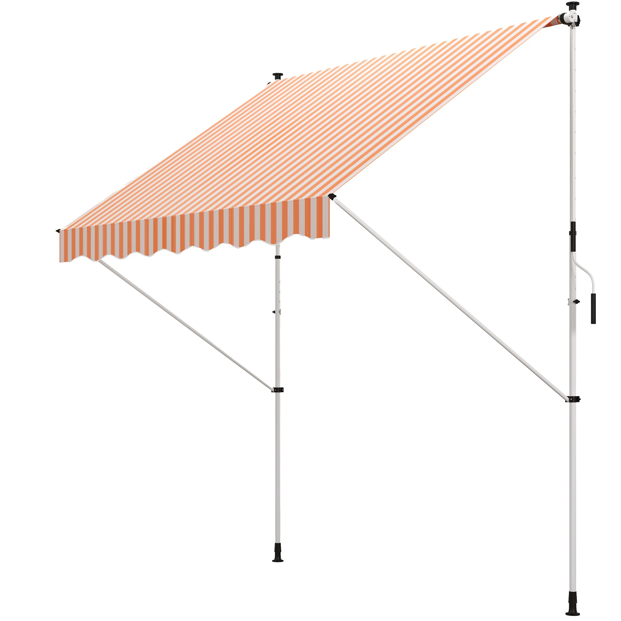 10x5ft Manual Retractable Awning, Patio Sun Shade Canopy Shelter with 5.6-9.2ft Support Pole, Water Resistant UV Protector, for Window, Door, Porch, Deck, Yellow Door Awnings at Gallery Canada