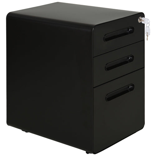 Lockable File Cabinet, Steel Filing Cabinet on Wheels for Legal, A4, Letter Size, Home Office