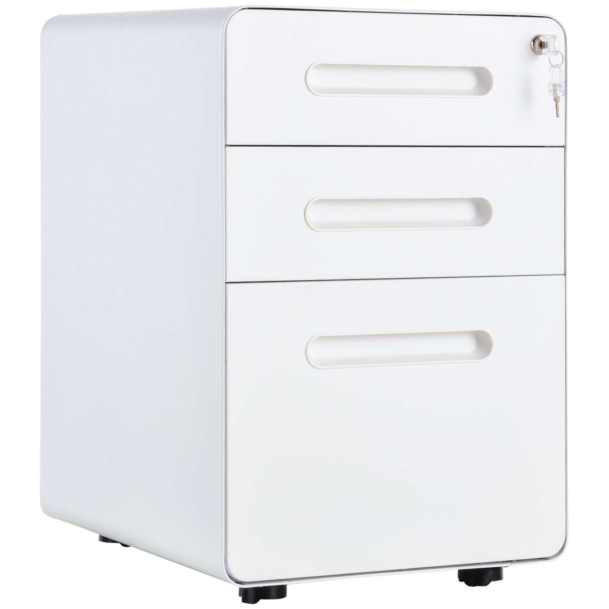 Lockable File Cabinet, Steel Filing Cabinet on Wheels for Legal, A4, Letter Size, Home Office Office Cabinets & Cupboards White  at Gallery Canada