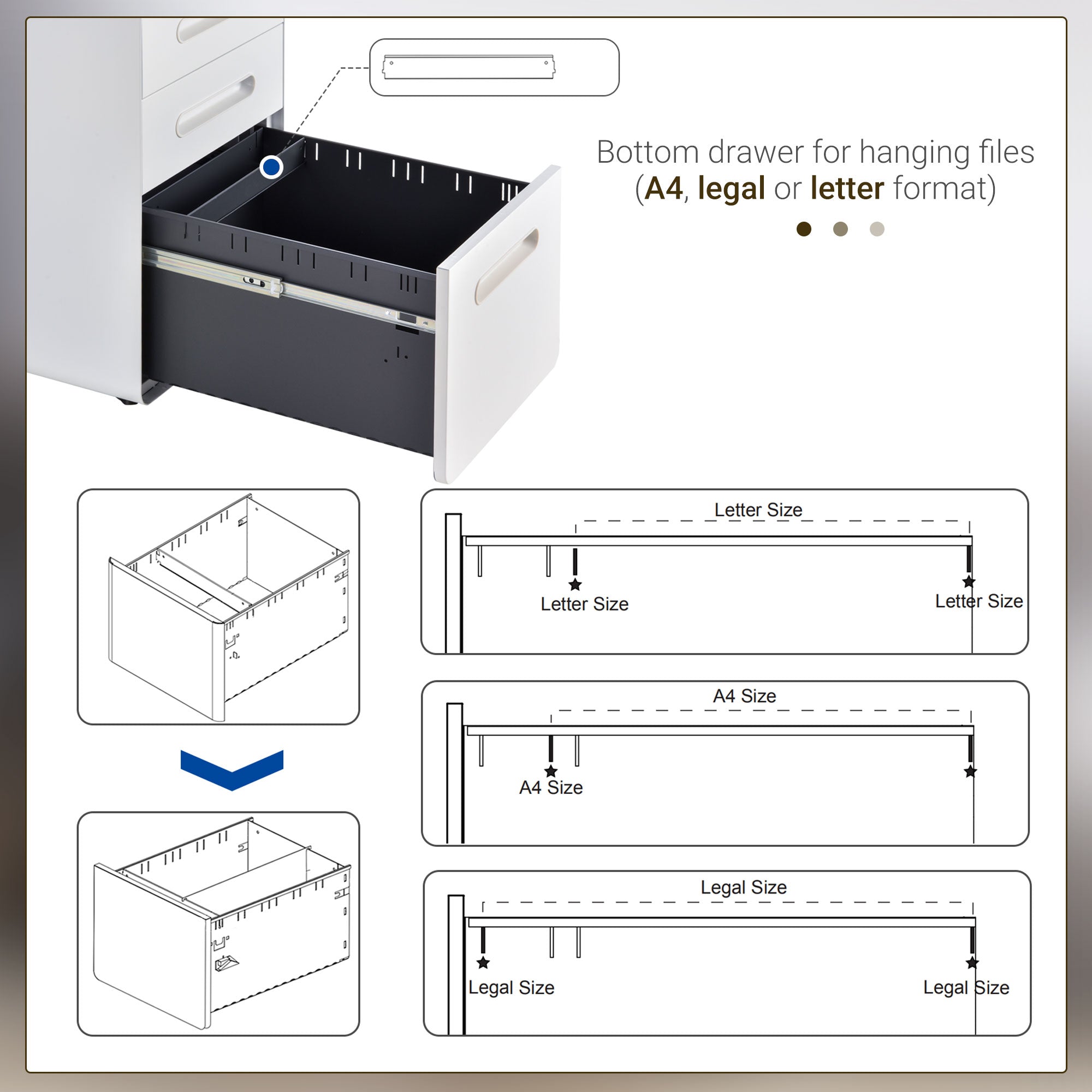 Lockable File Cabinet, Steel Filing Cabinet on Wheels for Legal, A4, Letter Size, Home Office Office Cabinets & Cupboards   at Gallery Canada