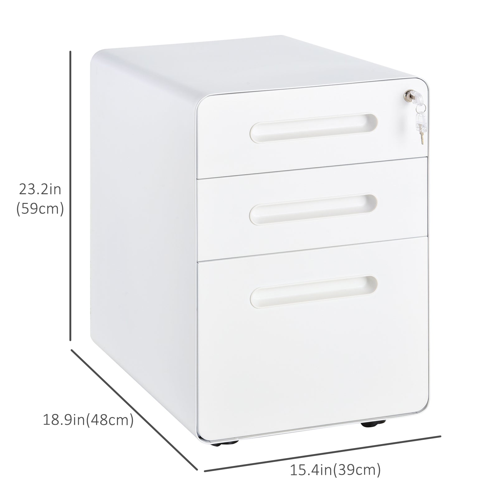 Lockable File Cabinet, Steel Filing Cabinet on Wheels for Legal, A4, Letter Size, Home Office Office Cabinets & Cupboards   at Gallery Canada