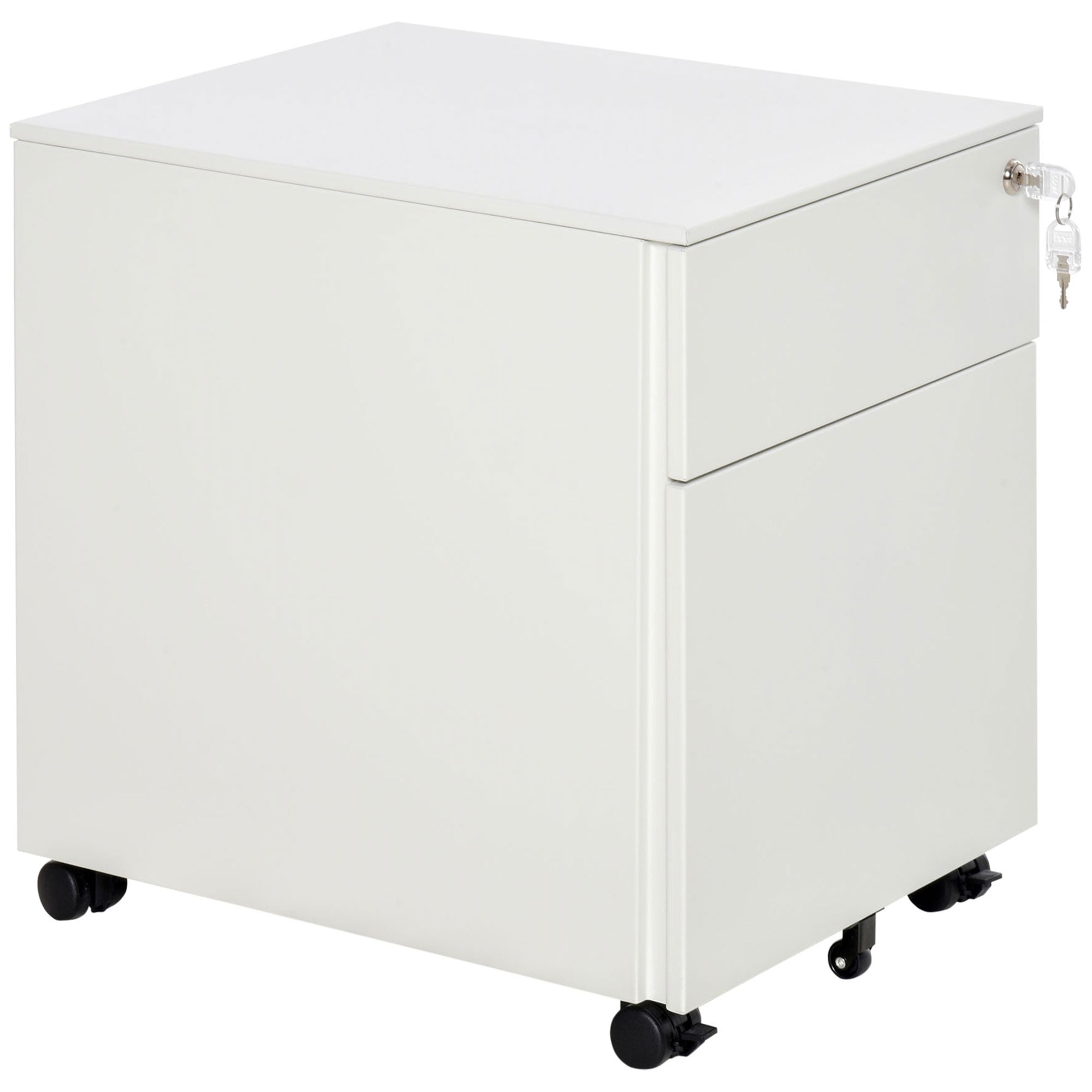 Lockable File Cabinet, Steel Filing Cabinet on Wheels for Legal, A4, Letter Size, with Pencil Tray for Home Office Office Cabinets & Cupboards White  at Gallery Canada