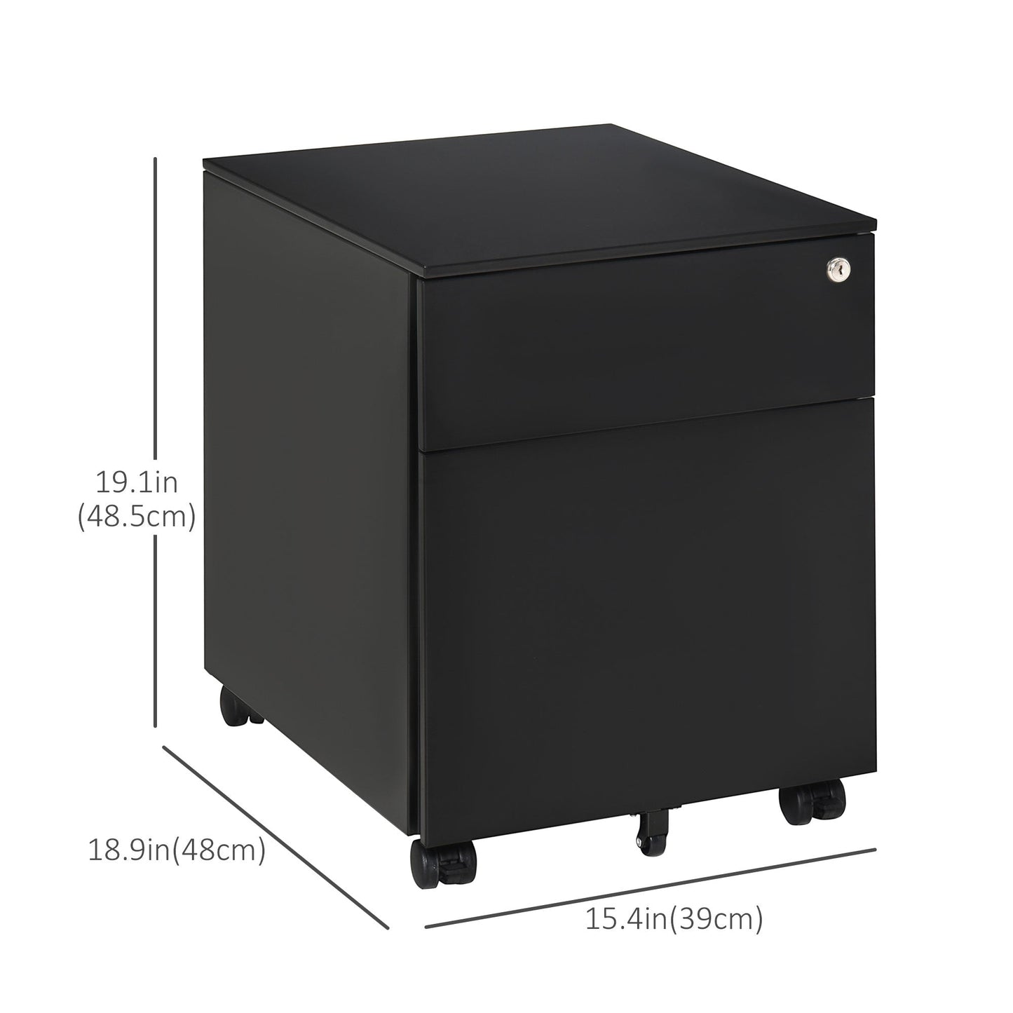 Lockable File Cabinet, Steel Filing Cabinet on Wheels for Legal, A4, Letter Size, with Pencil Tray for Home Office Office Cabinets & Cupboards   at Gallery Canada