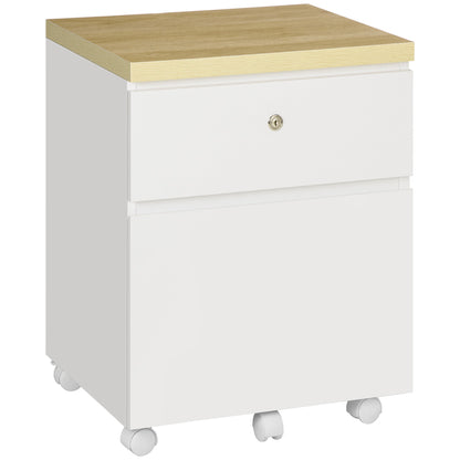 Locking File Cabinet with 2 Drawers, Rolling Filing Cabinet with Hanging Bars for A3 Size and Wheels, for Home Office Study, White Office Cabinets & Cupboards Multi Colour  at Gallery Canada