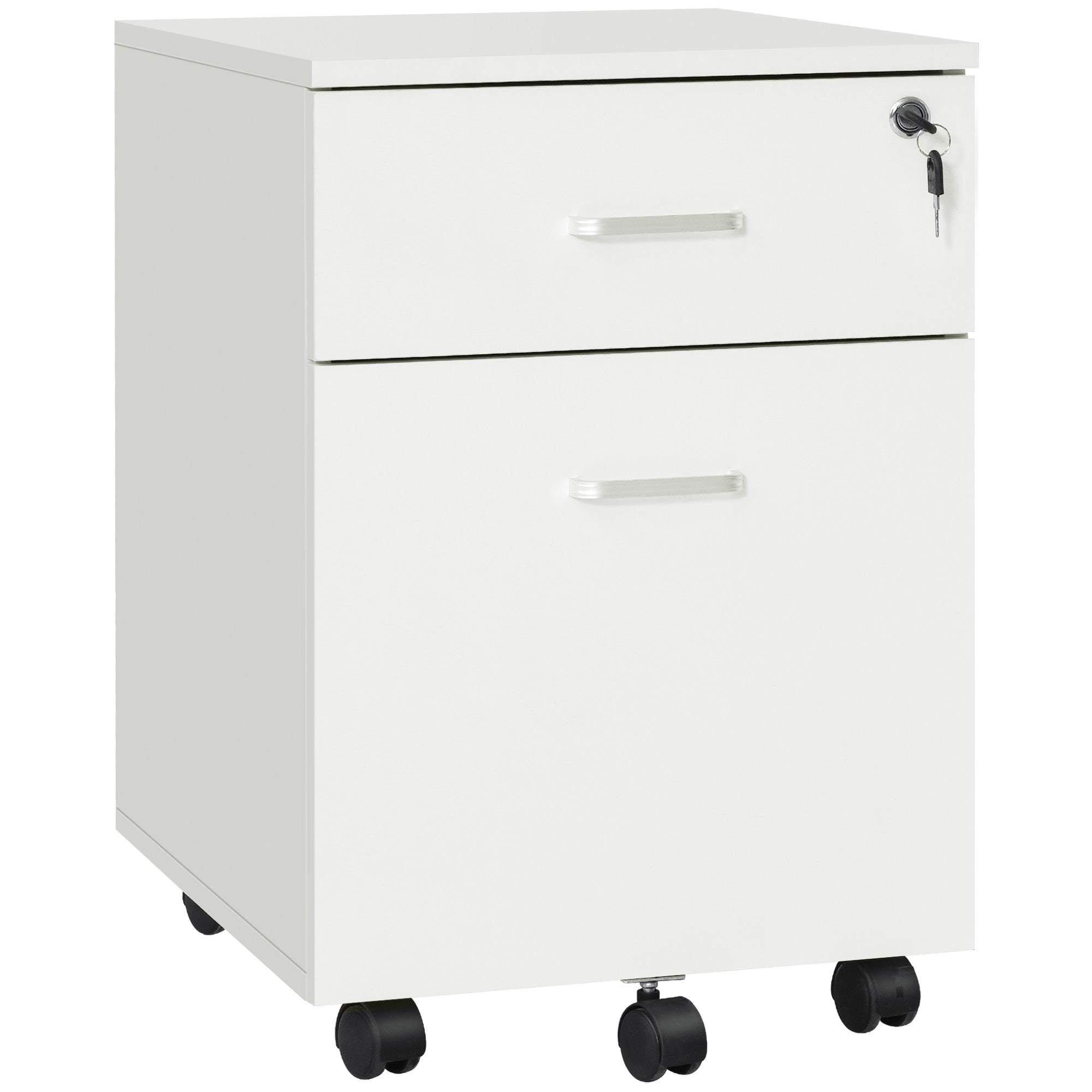 Locking File Cabinet with 2 Drawers, Rolling Filing Cabinet with Wheels, for Study Home Office, White Office Cabinets & Cupboards White  at Gallery Canada