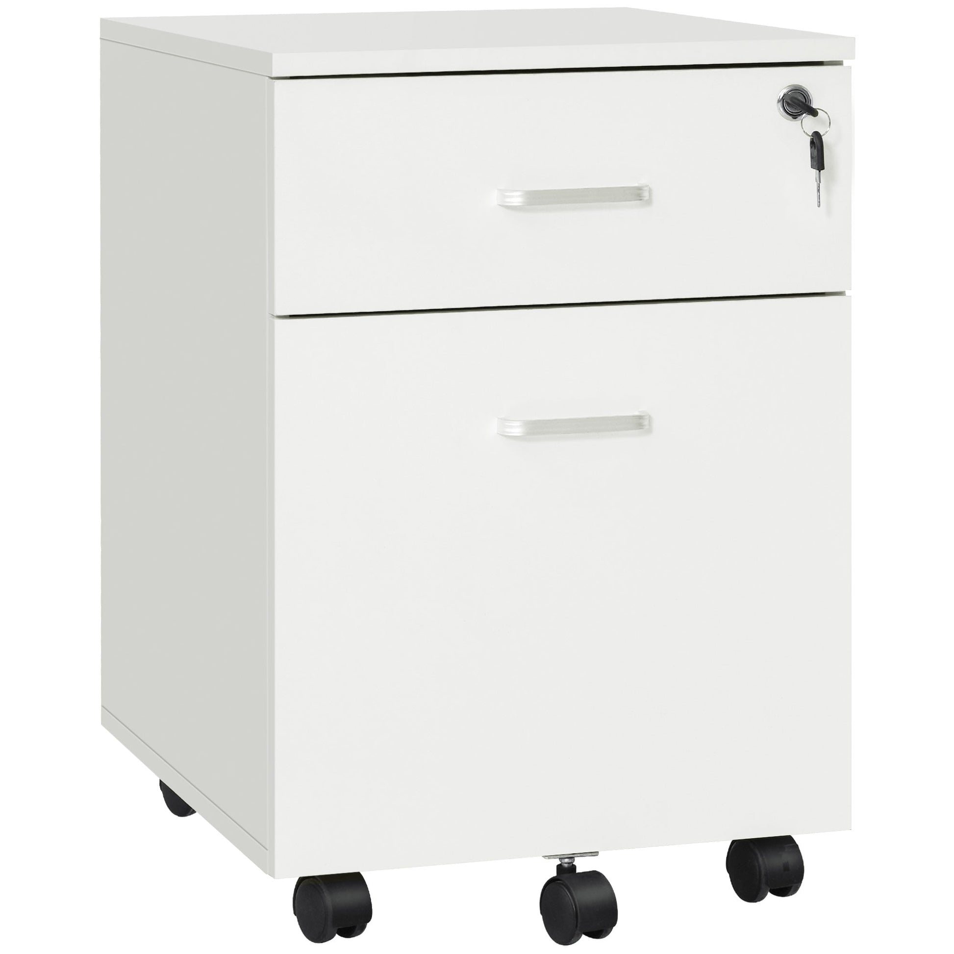 Locking File Cabinet with 2 Drawers, Rolling Filing Cabinet with Wheels, for Study Home Office, White Office Cabinets & Cupboards White  at Gallery Canada