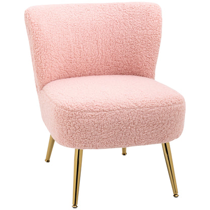 Lounge Chair for Bedroom Living Room Chair with Soft Upholstery and Gold Legs Pink Accent Chairs Pink  at Gallery Canada