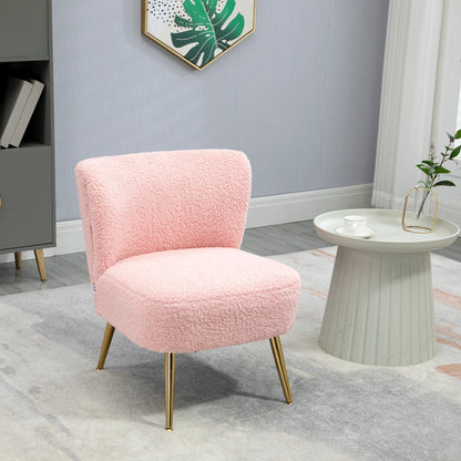 Lounge Chair for Bedroom Living Room Chair with Soft Upholstery and Gold Legs Pink Accent Chairs   at Gallery Canada