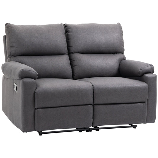 Loveseat Recliner Sofa, 2 Seater Reclining Chair with Footrest and Split Backrest, Dark Grey 2-Seater Sofas Dark Grey  at Gallery Canada