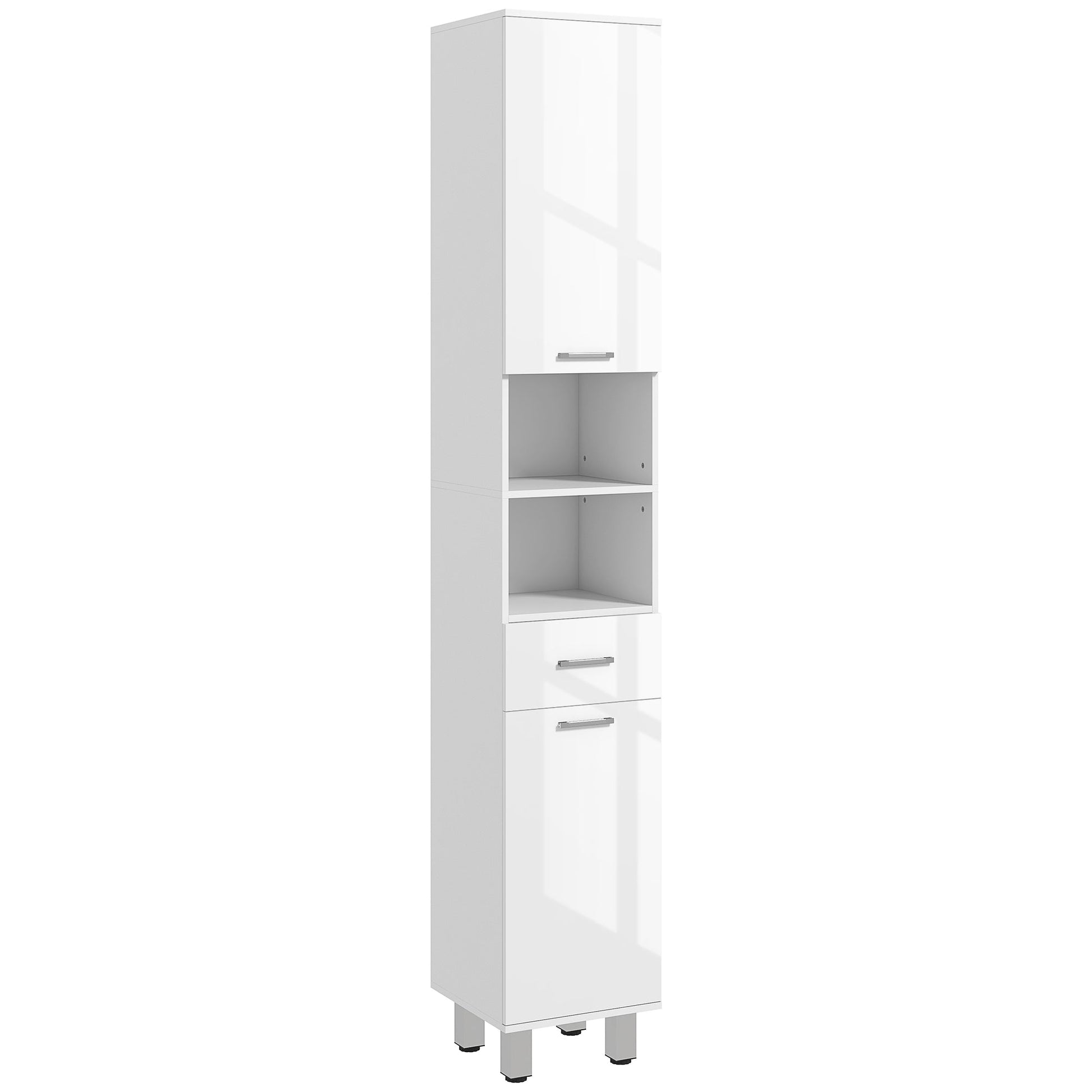 Tall 71" Bathroom Storage Cabinet with Adjustable Shelves and 2 Doors, White Bathroom Cabinets High Gloss White  at Gallery Canada