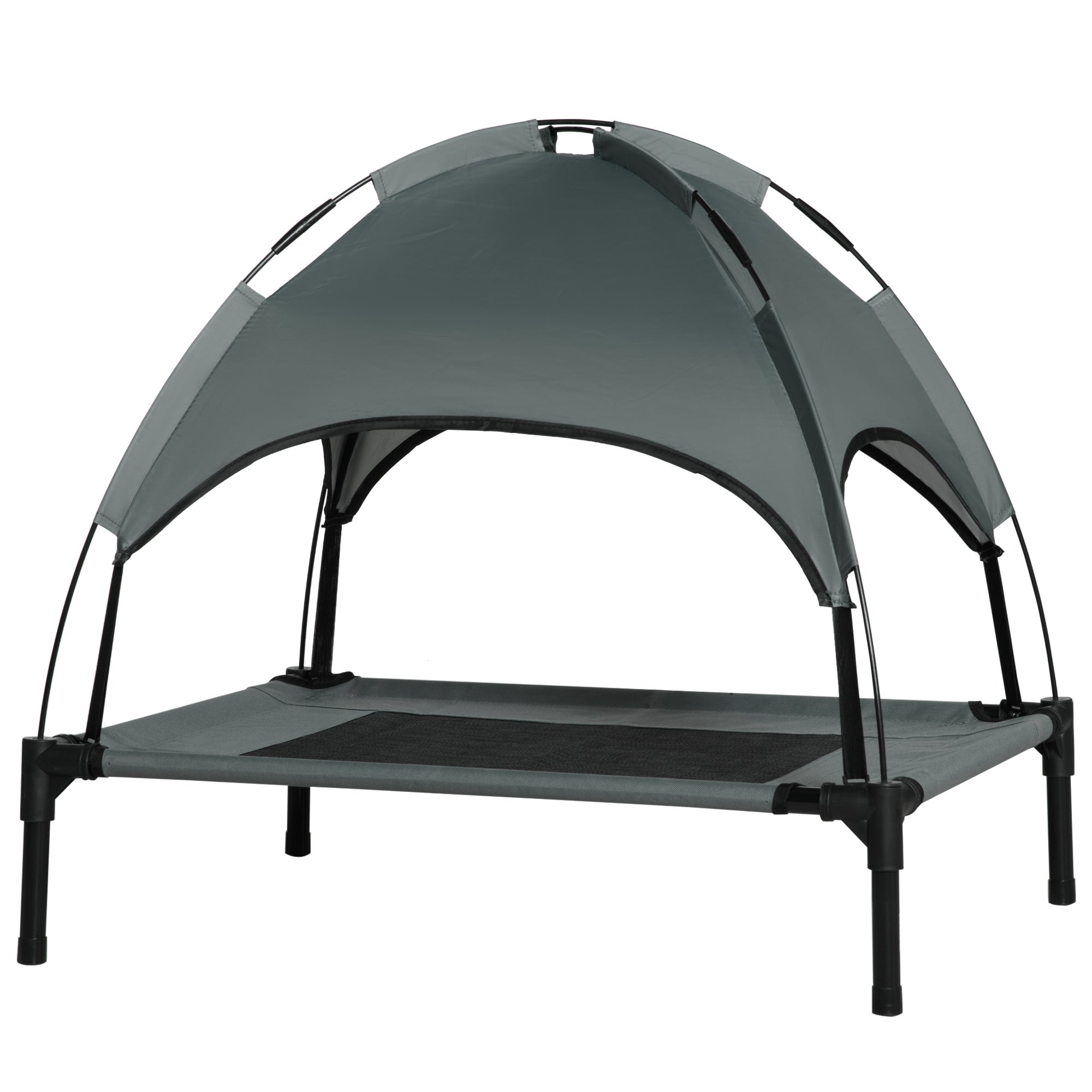 Elevated Dog Bed with Canopy, Portable Raised Dog Cot for M Sized Dogs, Indoor &; Outdoor, 30