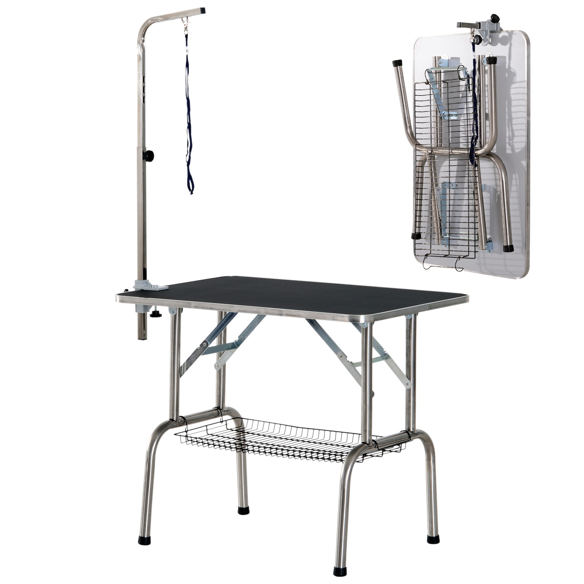 36-inch Dog Grooming Table Stainless Steel QUALITY GUARANTEED with Adjustable Arm and Basket Dog Grooming Tables Options  at Gallery Canada