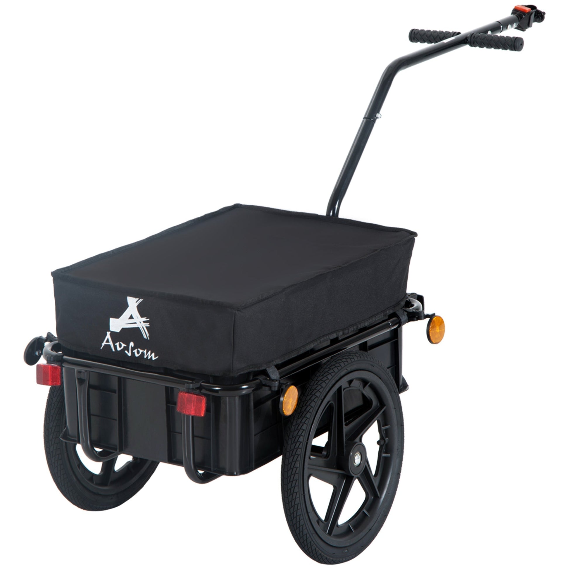 Multi-Functional Steel Bike Cargo Trailer & Luggage Cart Stroller Wagon, Black Bike Cargo Trailers Black  at Gallery Canada